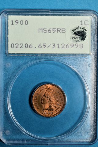 1900 Indian Head Cent Pcgs Ms65rb - Exceptional Eagle Eye Endorsed Gem,  Ogh photo