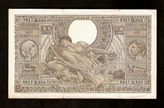 Belgium 100 Francs 1938 Pick 107 S/n 5017.  B.  568 125401568 photo