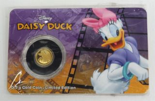 Disney Daisy Duck Niue $2.  5 Gram.  9999 Fine Gold Coin Limited Edition 1,  500 photo