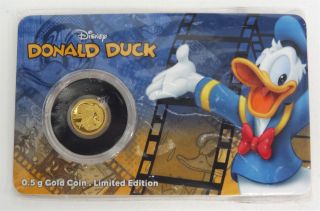 Disney Donald Duck Niue $2.  5 Gram.  9999 Fine Gold Coin Limited Edition 1,  500 photo