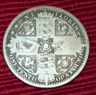 1849 Great Britain One Florin 2 Shillings.  925 Silver Coin Km 745 Rare Low photo
