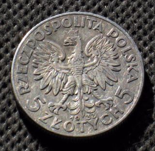 Old Silver Coin Of Poland 5 Zloty 1933 Jadwiga Second Republic Ag (d) photo