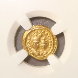 Ad 613 - 641 Heraclius & Her.  Constantine Ancient Byzantine Gold Solidus Ngc Xf photo