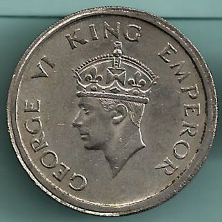 British India - 1947 - King George Vi Emperor - One Rupee - Rare Coin photo