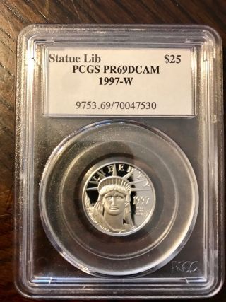 1997 1/4oz $25 Platinum American Eagle Pr69 Pcgs Blue Label photo