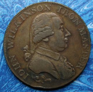 1795 Great Britain Warwickshire Wilkinson Half Penny Conder Token D&h 421 photo