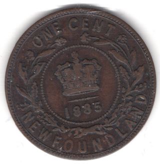 1885 Newfoundland Canada One 1 Cent Copper Penny Issc Graded Coin A291 photo