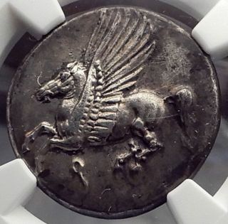 Corinth 345bc Pegasus Athena Ancient Silver Greek Stater Coin Ngc Au I58857 photo