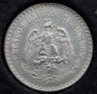 1938 Mexico One Peso In 720 Fine Silver - 17 Gms photo