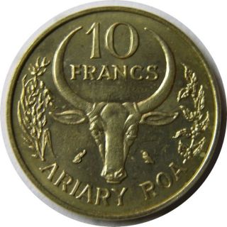 Elf Malagasy Republic Madagascar 10 Francs 1970 Ox Fao photo