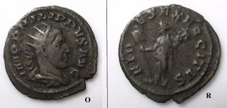 Philip I Bronze Antoninianus Coin 244 - 249 Ad - Head / Fides Exercitus photo