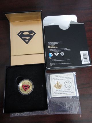 2014 $100 Canada Superman Gold Coin: Adventures Of Superman 596 (2001) No Tax photo
