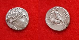 H87: Ancient Greek Silver Coin : Histiaia In Euboia - Tetrobol 300 - 200 B.  C photo