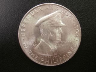 1947 - S Douglas Macarthur Philippines 50 Centavos.  750 Silver photo