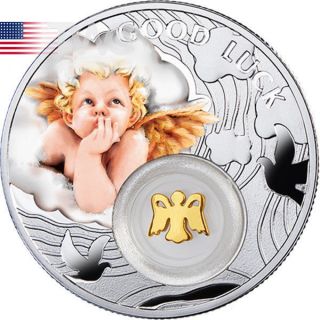 Niue 2014 1$ Angel Symbols Of Luck 1/2 Oz Proof Silver Coin photo