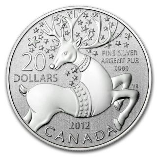 2012 Silver Canadian $20 Coin & - Magical Reindeer photo