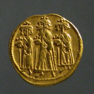 Heraclius Av Gold Solidus_constantinople Mint_heraclius & Sons_cross photo