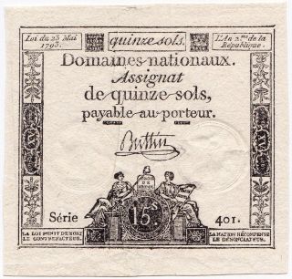 France,  15 Sols 1793,  Pick A69b,  Xf photo