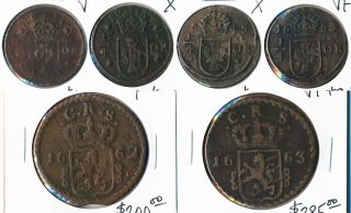 (1634 - 1663) Six Sweden Coppers Exceptional Examples Cv $900, photo