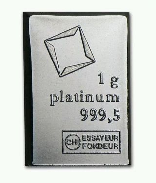 1 Gram Platinum Bar - Valcambi Suisse photo