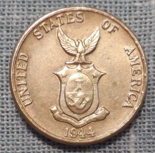 Philippines 1944 5 Centavos Filipinas Coin Km 180a Unc photo
