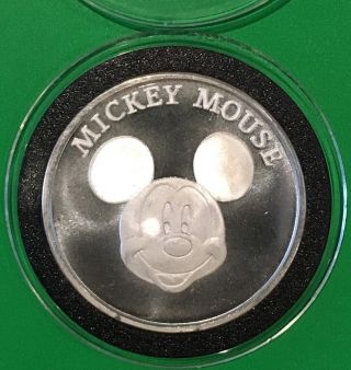 1998 Disney ' S Mickey Mouse 70th Birthday 1 Troy Oz.  999 Fine Silver Round Coin photo