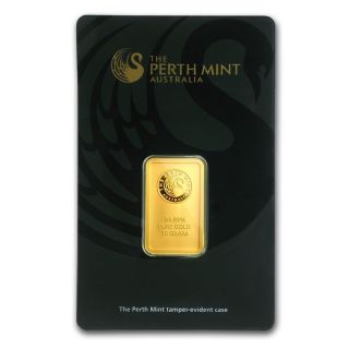 10 Gram Gold Bar - Perth - 99.  99 Fine In Assay photo