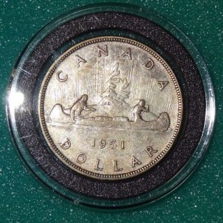 1951 Canadian Silver Dollar Rare - Canada Silver Coin photo