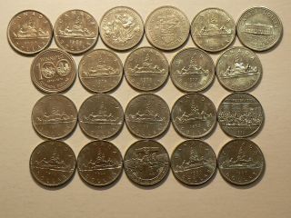 Canada,  Complete Series Of 21 (1968 – 1986) Uncirculated Dollars 6136 photo