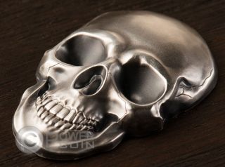 Skull No 1 Shape 1 Oz Silver Coin 5$ Palau 2016 photo