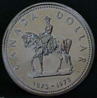 1973 Canada Rcmp Centennial Commemorative Silver Dollar photo