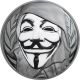 Guy Fawkes Mask Anonymous V For Vendetta 1oz Black Proof Silver Coin 2016 Ci Australia & Oceania photo 3