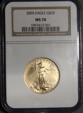 2005 $25 American Gold Eagle Coin Ngc Certified Ms 70 Inv 826 photo