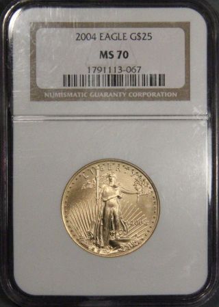 2004 $25 American Gold Eagle Coin Ngc Certified Ms 70 Inv 825 photo