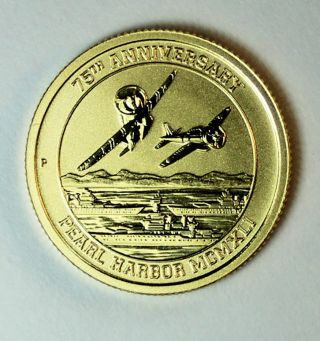 2016 $15 Pearl Harbor Perth 1/10 Oz.  9999 Gold 75th Anniversary Proof (447) photo