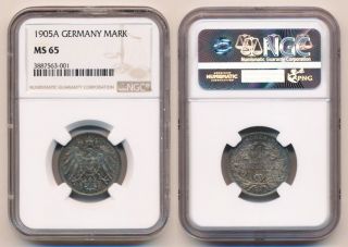 1905a Germany Mark Ngc Ms65 Gem With Toning photo