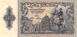 Austria 10/ - 2.  1.  1950 Series 1711 Circulated Banknote Je14j photo