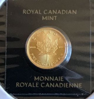 1 Gram 50 Cent Gold Maple Leaf.  9999 Fine Canadian Maplegram25 photo