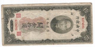 China 10 Customs Gold Units 1930 P327c With 