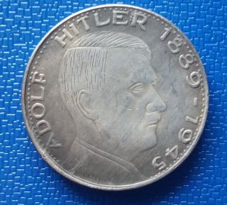 1945 Germany,  Silvered Coin Medal Token - Reich Adolf H.  Ww2 photo