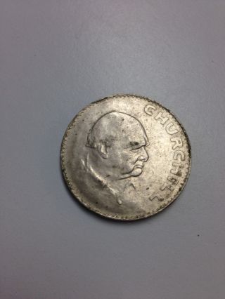 Silver Commemorative Coin Winston Churchill 1965 Queen Elizabeth Ii photo
