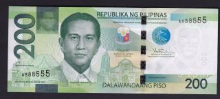 Scarce Philippines 200 Pesos Ngc Pres.  Duterte Single Prefix 
