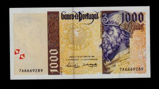 Portugal 1000 Escudos 31 - 10 - 1996 Pick 188b Unc Banknote. photo