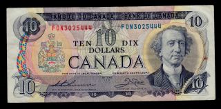 Canada 10 Dollars 1971 Fdn Pick 88e F - Vf Banknote photo