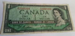 1954 Modified One Dollar Repeater Banknote V/n2237223 Check It Out photo