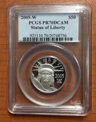 2005 Pcgs Pf70 $50 Platinum Eagle (1/2 Oz.  Coin) photo