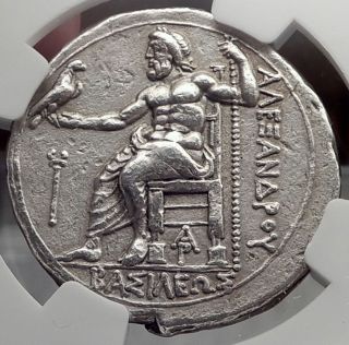 Alexander Iii The Great Lifetime Tetradrachm Big Silver Greek Coin Ngc Xf I58239 photo