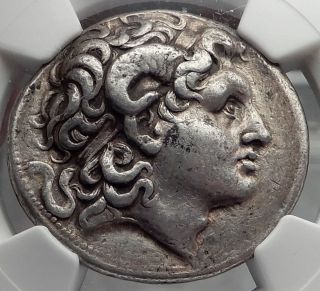 Lysimachos Silver Tetradrachm Ancient Greek Coin Alexander The Great Ngc I59774 photo
