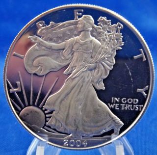2004 $1 American Eagle Silver Dollar Proof Us Coin Bullion 1 Oz 999 Fine photo