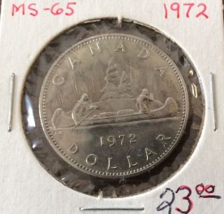 1972 Canada Specimen.  375 Ounce Silver Dollar Coin photo